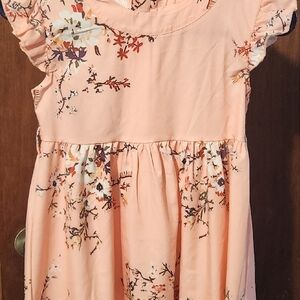 Floral Peach Kids Dress
